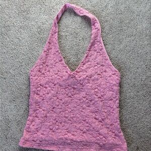 Pink Lace Halter Top
